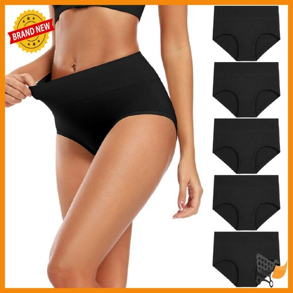 High Waisted Cotton Underwear Full Coverage Briefs Tummy Support